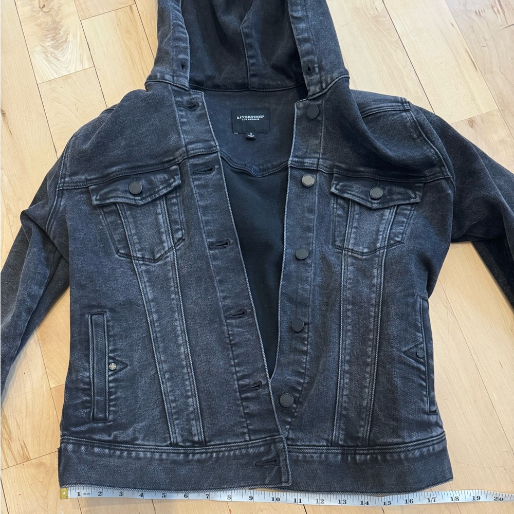 Black Denim Jacket with Hood